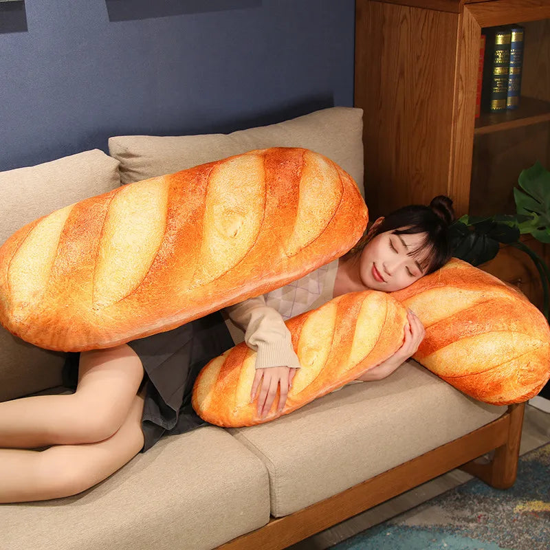 Französisches Baguette Plüschkissen | Weiches Gefülltes Lebensmittel Plüschie | 20-100cm | Partydeko, Schlafbegleiter & Geschenk Kaufschwan®