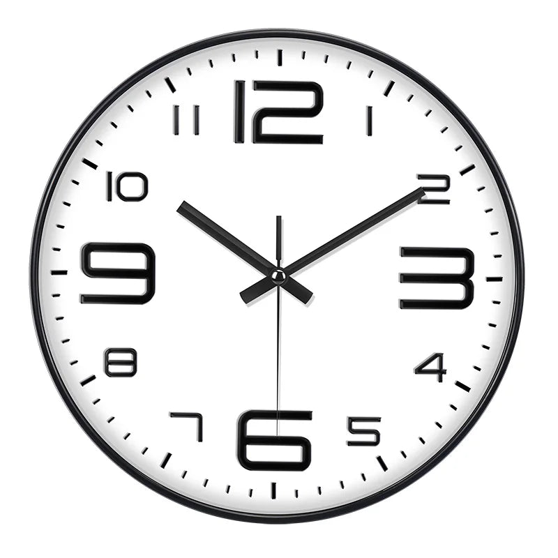 12 Zoll Moderne Quarz Wanduhr – Leise Große Zahlen Uhr Kaufschwan® Weiß Schwarz 12 Zoll