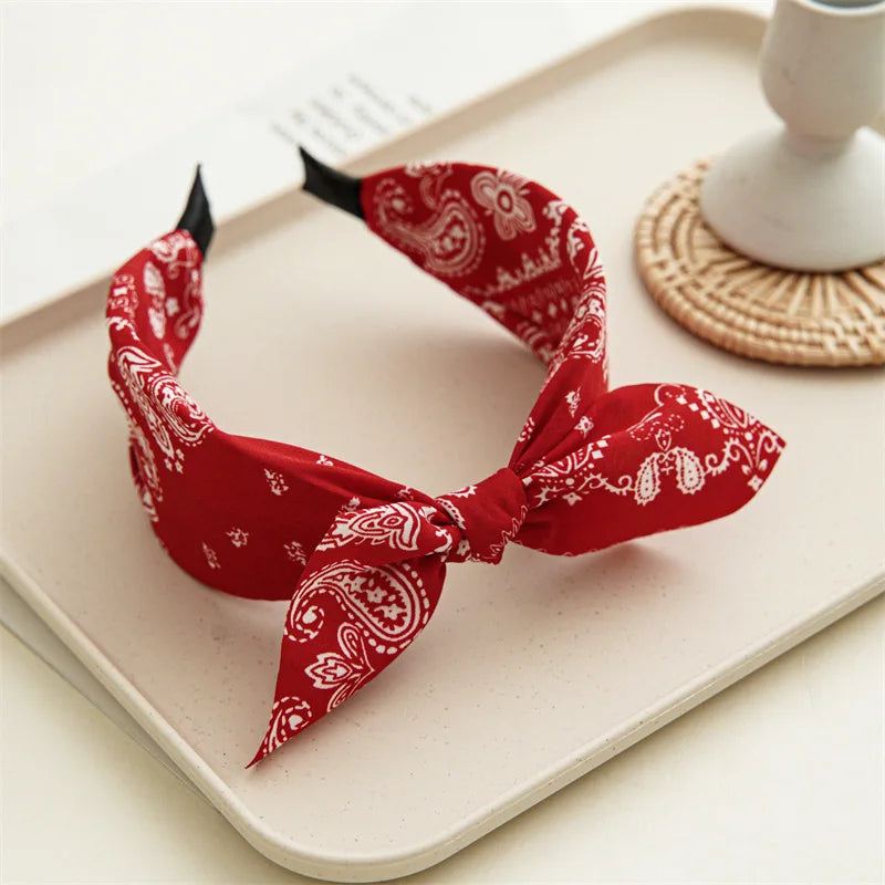 Bandana Haarreif mit Schleife – Geknotetes Turban-Haarreif für Damen & Mädchen Kaufschwan® Rot 2