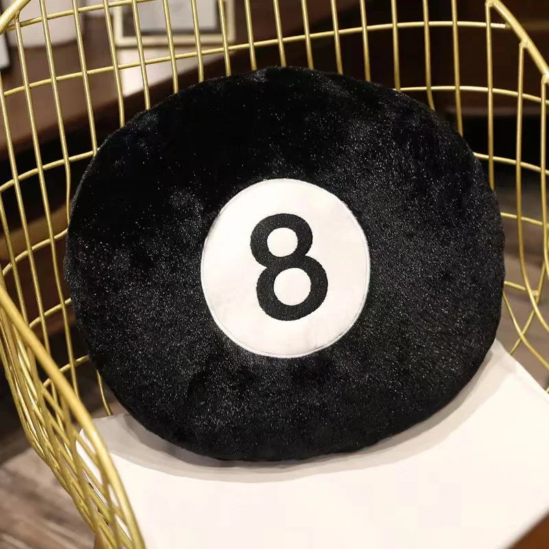 Billard 8-Ball Plüschkissen | Weiches 8-Ball Dekokissen | Heim- & Indoor-Sport Geschenk Kaufschwan®