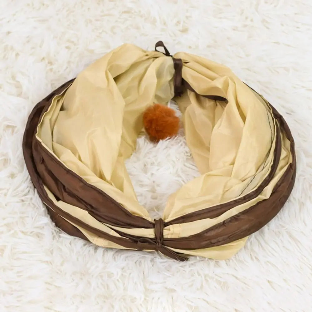 Faltbarer Katzentunnel für Katze – Atmungsaktive Spielröhre aus Polyester mit Stahldraht & Kuschelnest Kaufschwan®