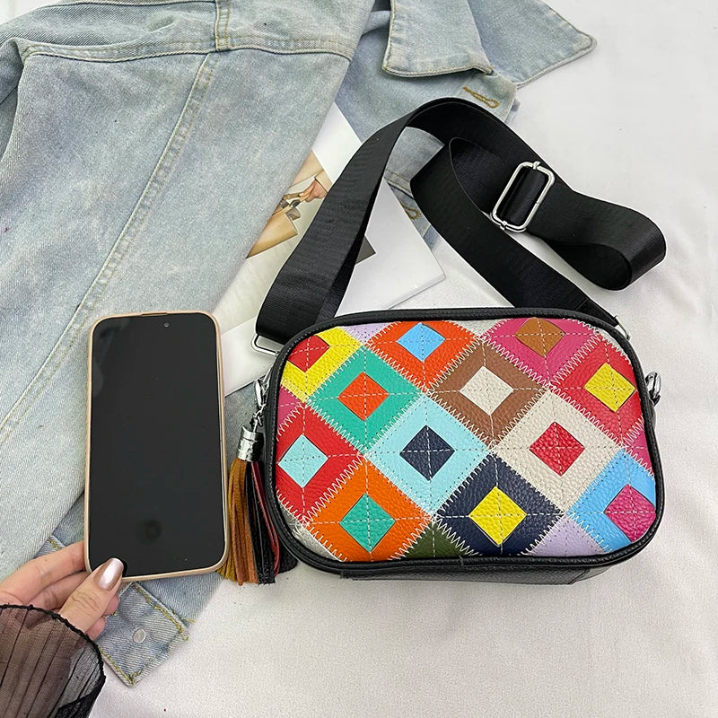 Kleine Bunte Ledertasche – Luxus Damen Handtasche, Crossbody & Schultertasche in Hochwertiger Verarbeitung