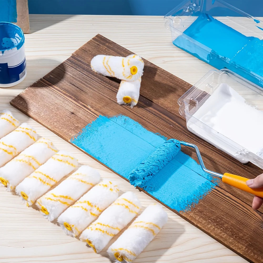 Farbroller Bürsten Set mit Dichter Borste – Latex Malerwerkzeug für Hausflächen Kaufschwan®