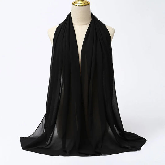 Muslimischer Chiffon Hijab Schal – Damen Langer Einfarbiger Kopf Schal | Eleganter Jersey Schleier & Modisches Umschlagtuch Kaufschwan®