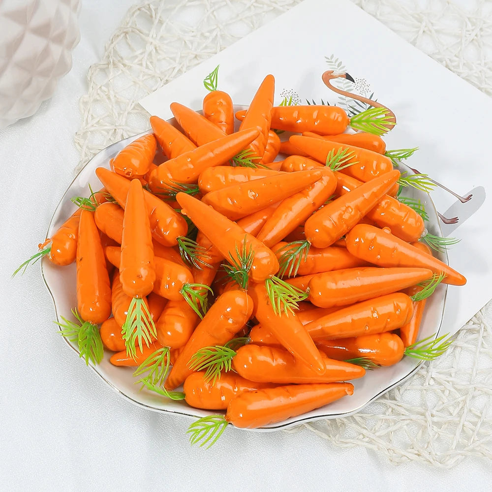 10 / 20 Stück Künstliche Schaumstoff Früchte & Gemüse – Apfel, Birne, Pfirsich & Banane Dekoration für Weihnachten & Hochzeit Kaufschwan® Karotte 10 Stück