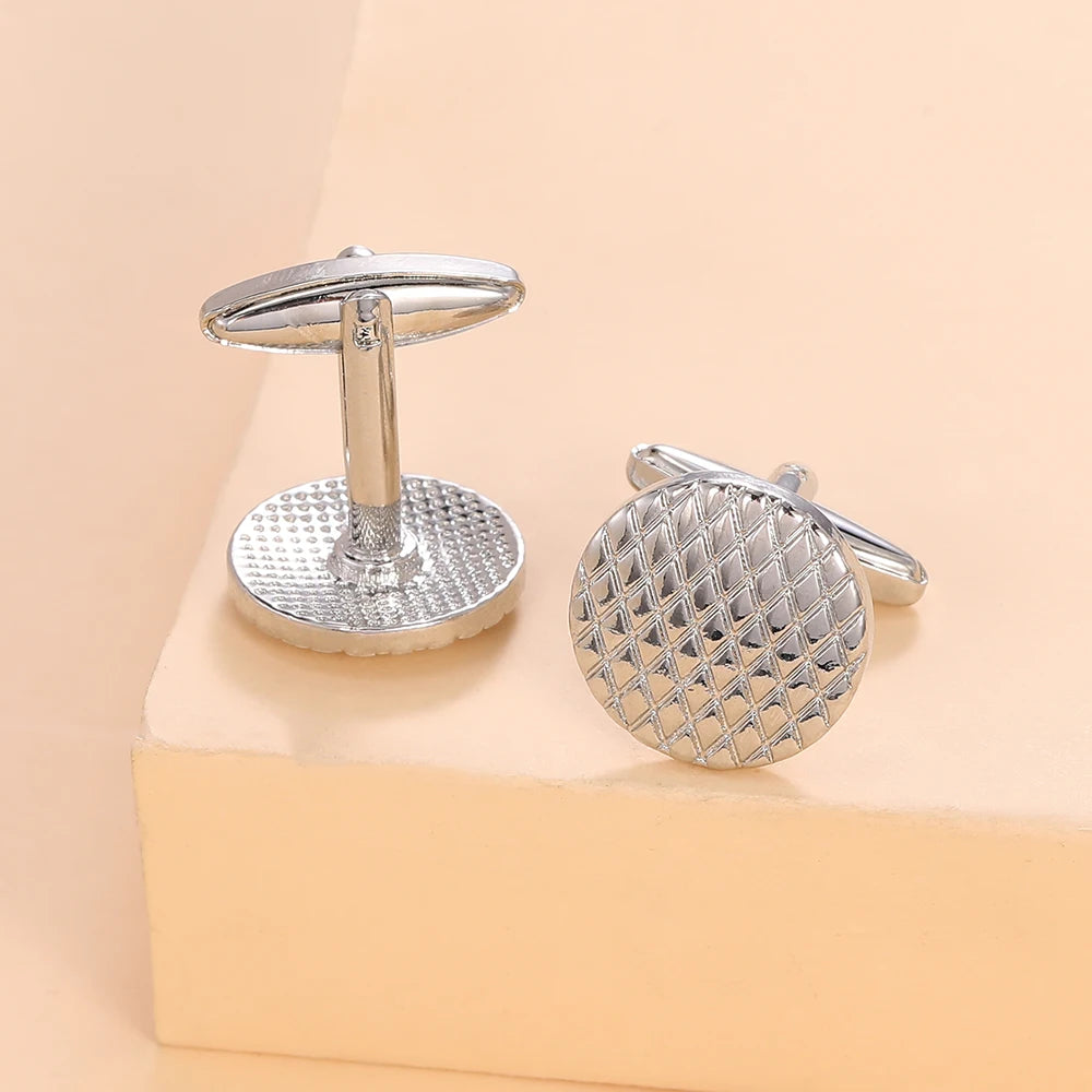 Herren Manschettenknöpfe mit Fischschuppen Muster – Hochwertiges Runddesign | Elegante Metall Ärmelknöpfe für Anzug, Hemd & Smoking Kaufschwan®