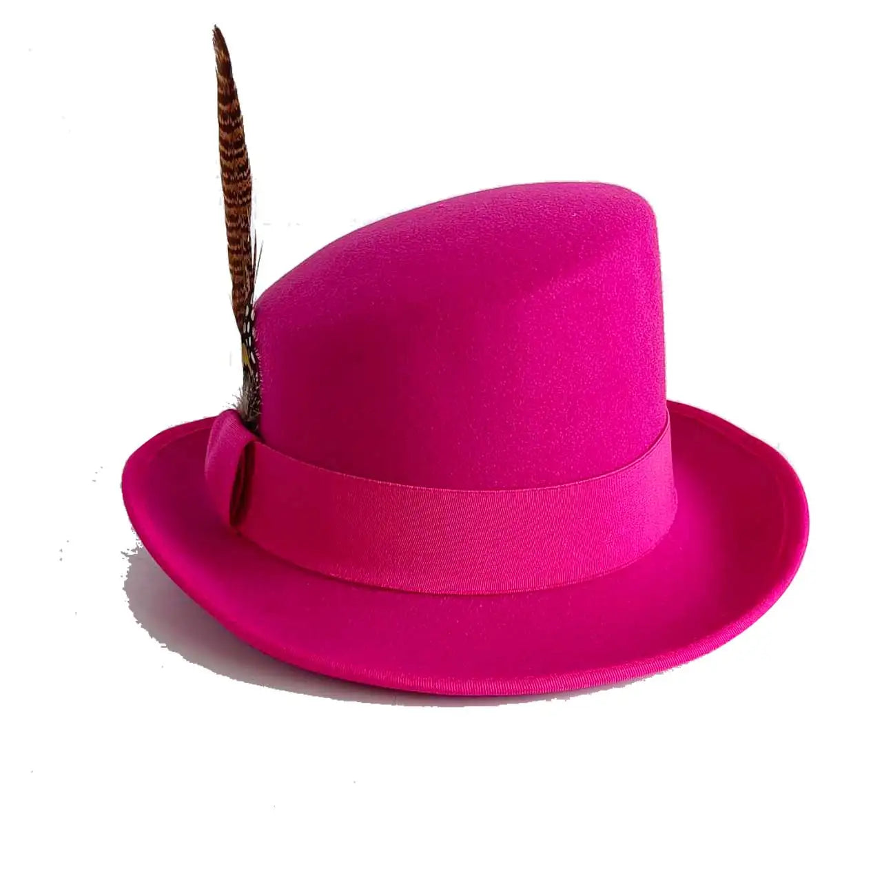 Großer High-Top Fedora Hut – Gentleman Bowler Hut, Britischer Stil, Herbst & Winter, Magic Hat für Herren Kaufschwan® Rosa 2 60-62CM
