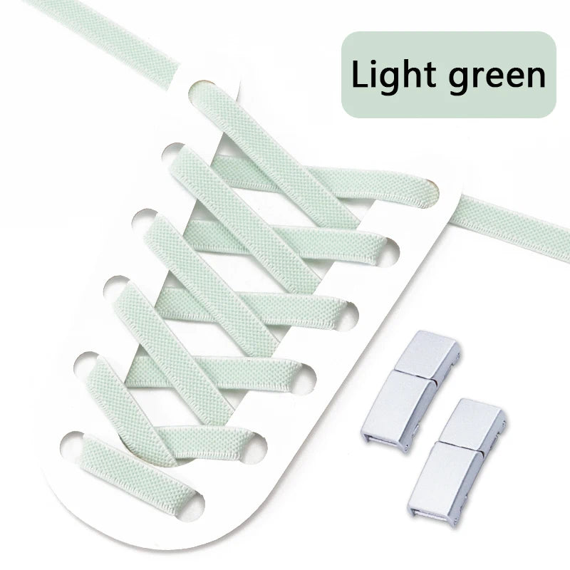 Magnetische Lock-Schnürsenkel – 8mm Breite Flache Elastische No-Tie Laces | Einfaches Schuhzubehör für Sneaker & Tennisschuhe Kaufschwan® Hellgrün 100cm