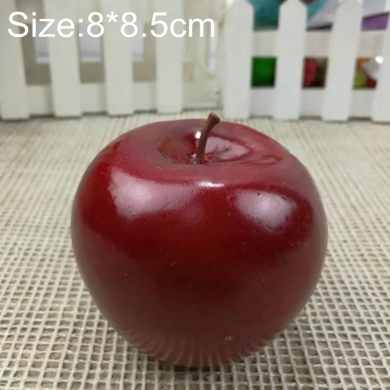 Kunststoff Simulationsfrüchte Set – Künstliche Früchte mit Wassermelone, Apfel, Orange, Birne, Zitrone, Mango, Pfirsich, Traube & Banane Kaufschwan® Dunkelroter Apfel