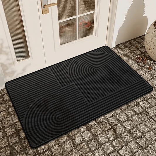 Samt Türmatte – Rutschfeste & Saugfähige Fußmatte für Bad, Flur & Eingangsbereich Kaufschwan® Schwarz 90cmx60cm
