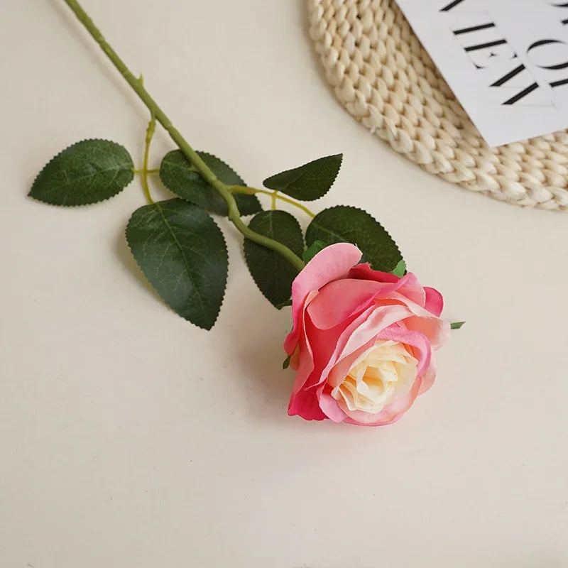 8CM Künstliche Rosen – Plastik Juana Blumenstrauß für Valentinstag, Hochzeit, Wohnzimmer & Esstisch Dekoration Kaufschwan® Rose