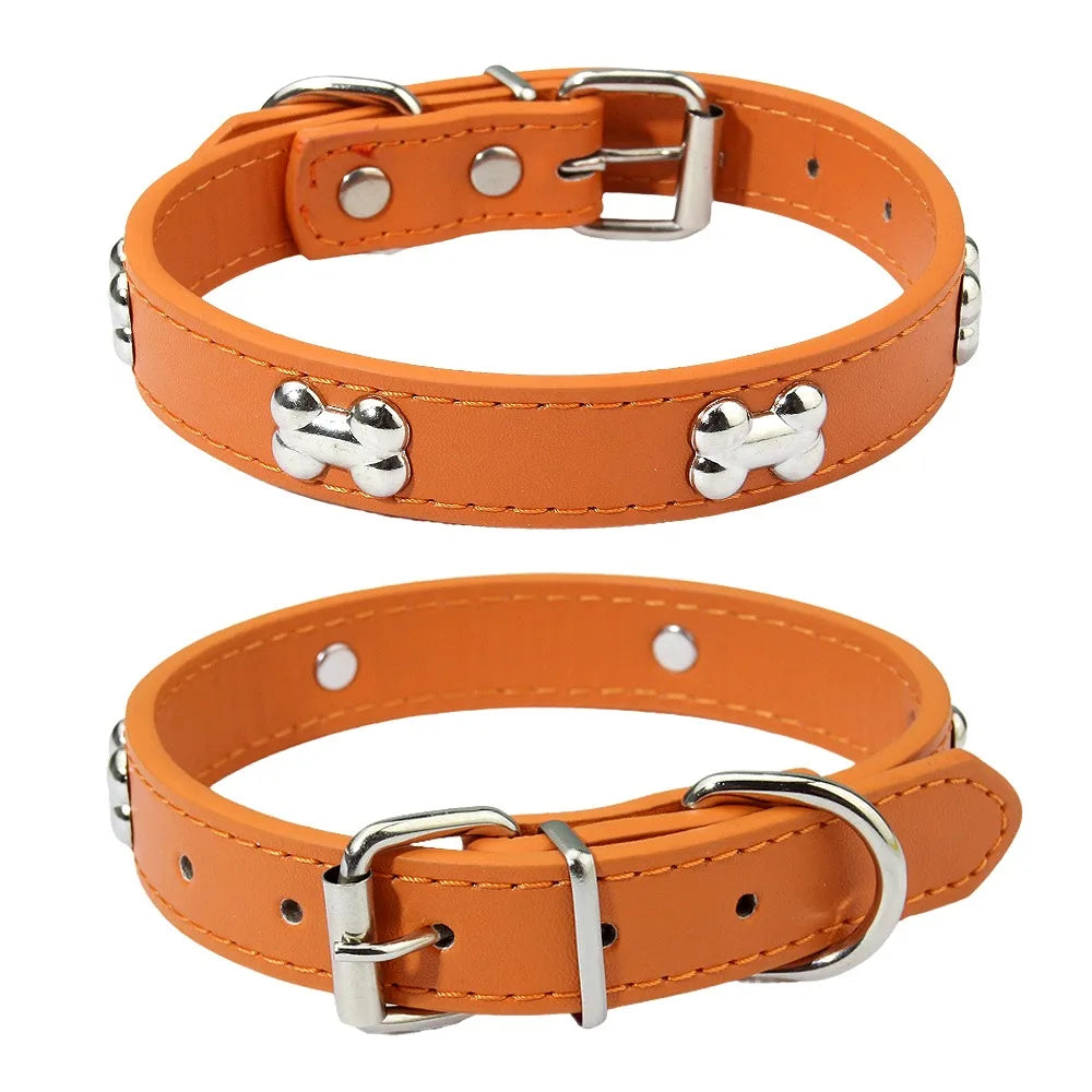 Knochen Leder Hundehalsband Strapazierfähig Verstellbar für Kleine Große Hunde Katzen Welpen Kaufschwan®