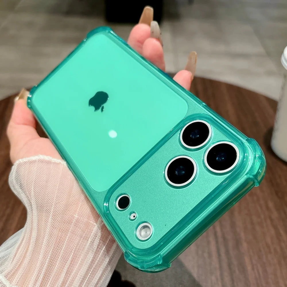 Fluoreszierende Transparente Schutzhülle für iPhone 18 Pro & iPhone 18 Pro Max – Stoßfeste Silikonhülle mit Kameraschutz Kaufschwan® Grün iPhone 18 Pro