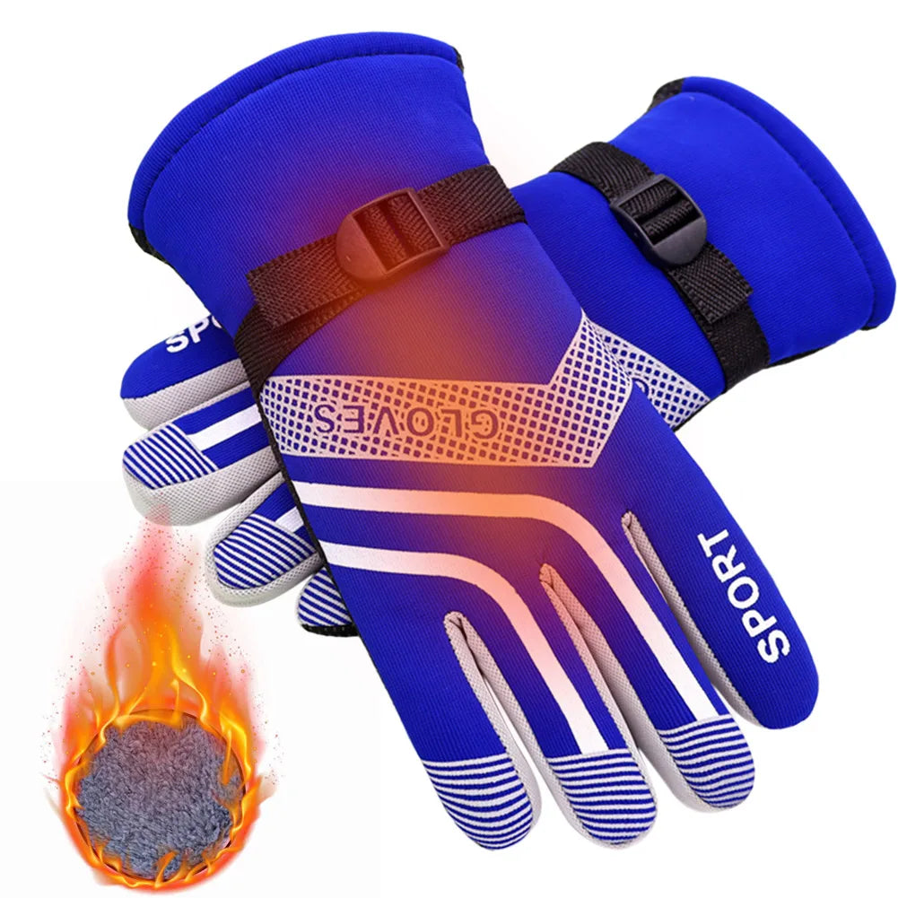 Fleece Skihandschuhe – Touchscreen Winterhandschuhe | Rutschfeste Vollfinger Outdoor Handschuhe für Snowboard, Radfahren & Wandern Kaufschwan®