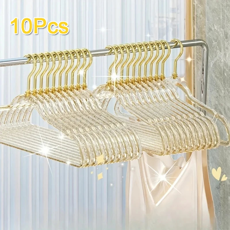Anti Schulter Kleiderbügel ohne Abdrücke – Robuste Anti Rutsch Bügel für Kleidung Kaufschwan® 10 Stück golden