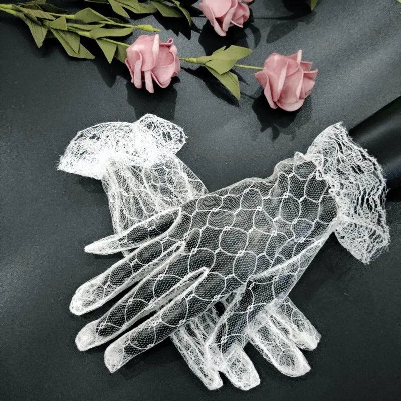 Braut Spitzenhandschuhe – Elegante Kurze Mesh Handschuhe für Hochzeit Kaufschwan®