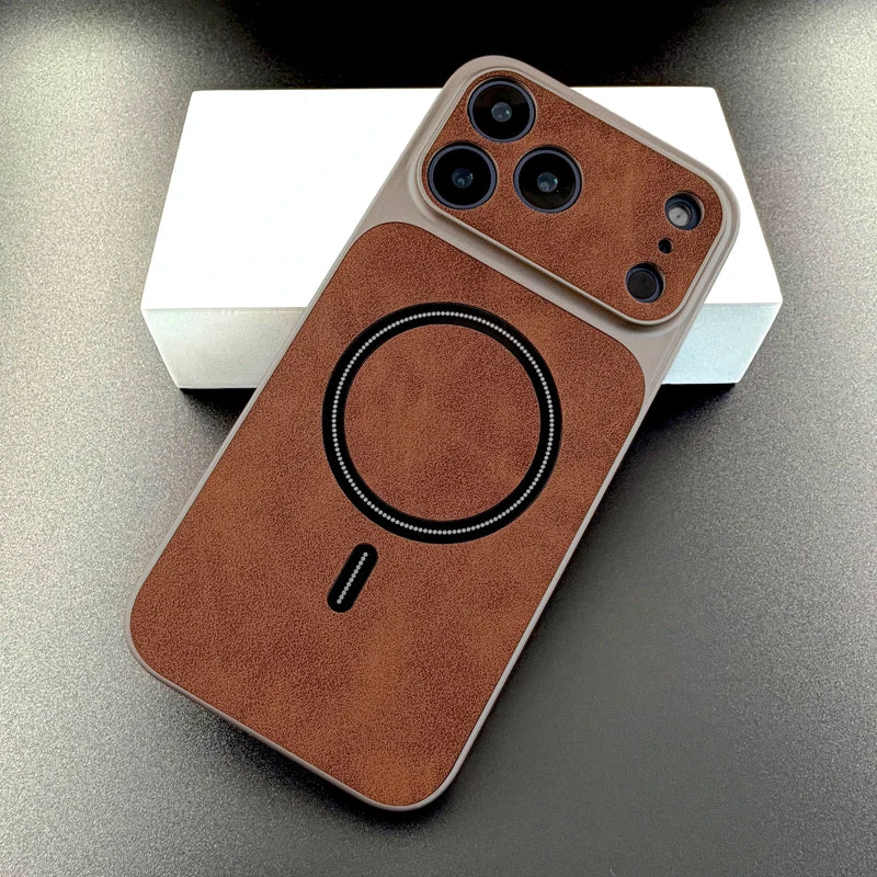 Hochwertige Retro-Kunstleder-MagSafe-Hülle für iPhone 18 Pro & iPhone 18 Pro Max – Magnetische Hülle für Kabelloses Laden Kaufschwan®