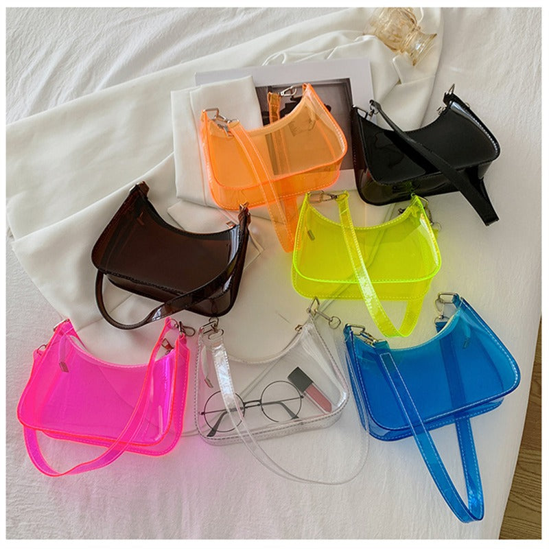 Transparente Jelly Umhängetasche – Kleine Zipper Underarm Tasche & Modische Handtasche für Damen Kaufschwan®