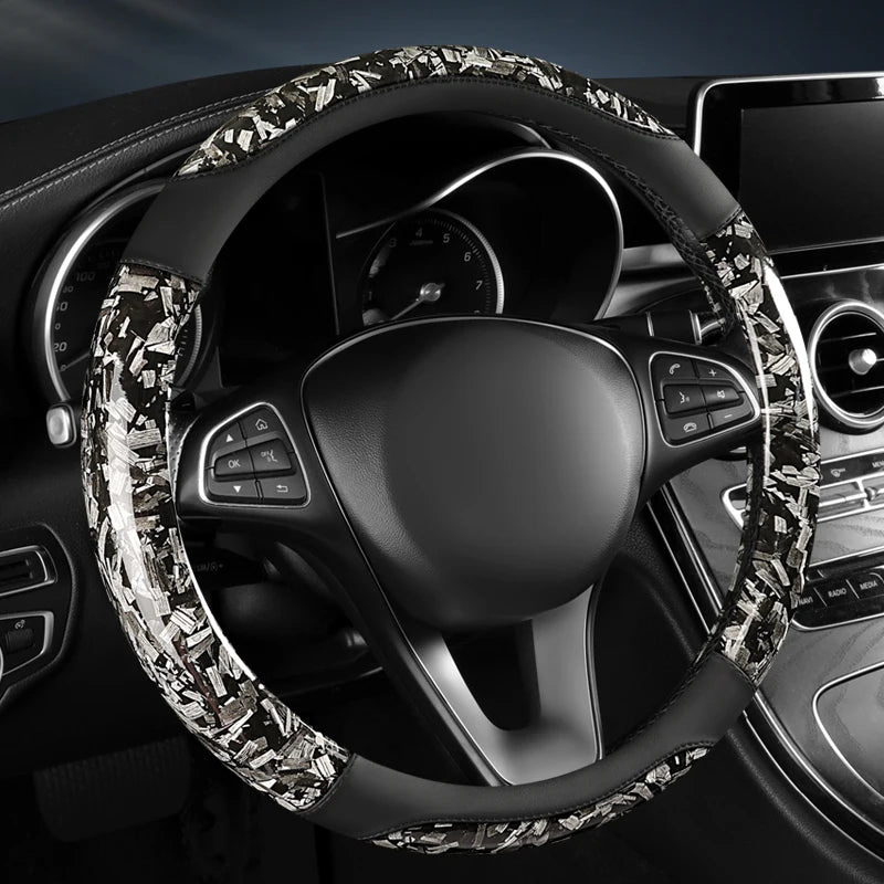 Leder-Lenkradbezug – Universeller 14,5–15 Zoll Bezug für Renault Kadjar, Mitsubishi ASX & Prado 150 Kaufschwan® Schwarz
