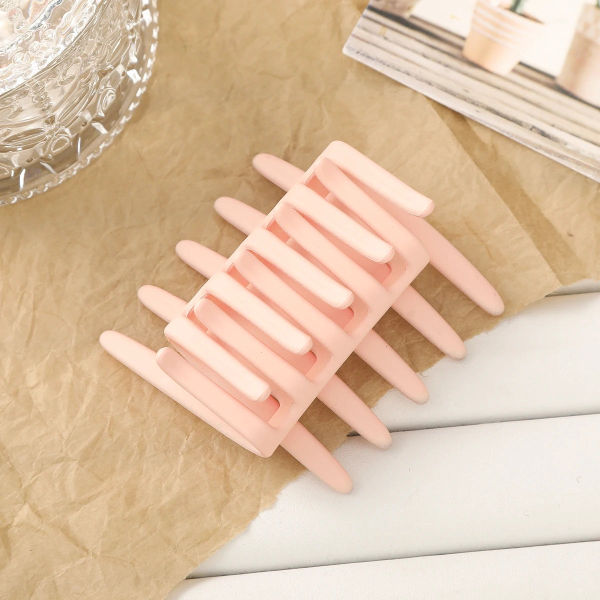 Doppelseitiger Frosted Haarkamm – Rutschfeste Zahnkamm-Haarklammer in Schwarz für Damen Kaufschwan® Abbildung 9