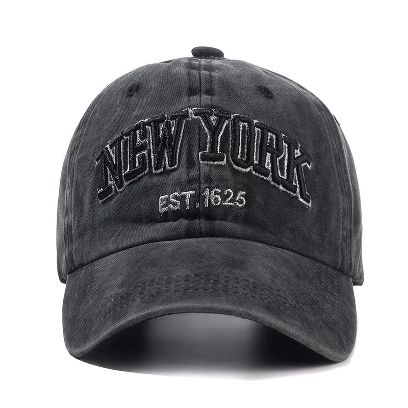 2025 New York Washed Cotton Cap | Herren & Damen Snapback Baseballkappe | Sonnenschutz Dad Hat | Outdoor Freizeitkappe Kaufschwan®