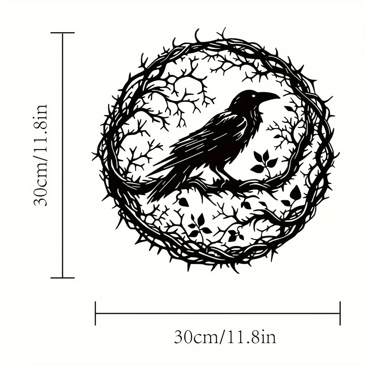 Gothisches Metall Raben Wandbild – Vögel auf Ast Eisen Wanddekoration Kaufschwan®