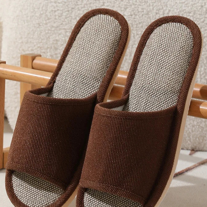 Verdickte Rutschfeste Einweg-Hausschuhe für Herren | Hotel, Spa, Badehaus & Salon | Sommer Komfort | Großhandel Kaufschwan® Hellbraun 44-45