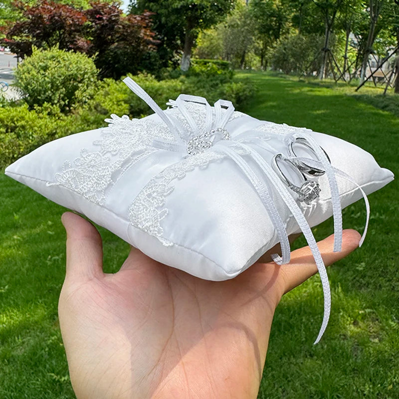 Doppel Herz Ringkissen Hochzeit – Schleifen Ringhalter für Braut Kaufschwan®