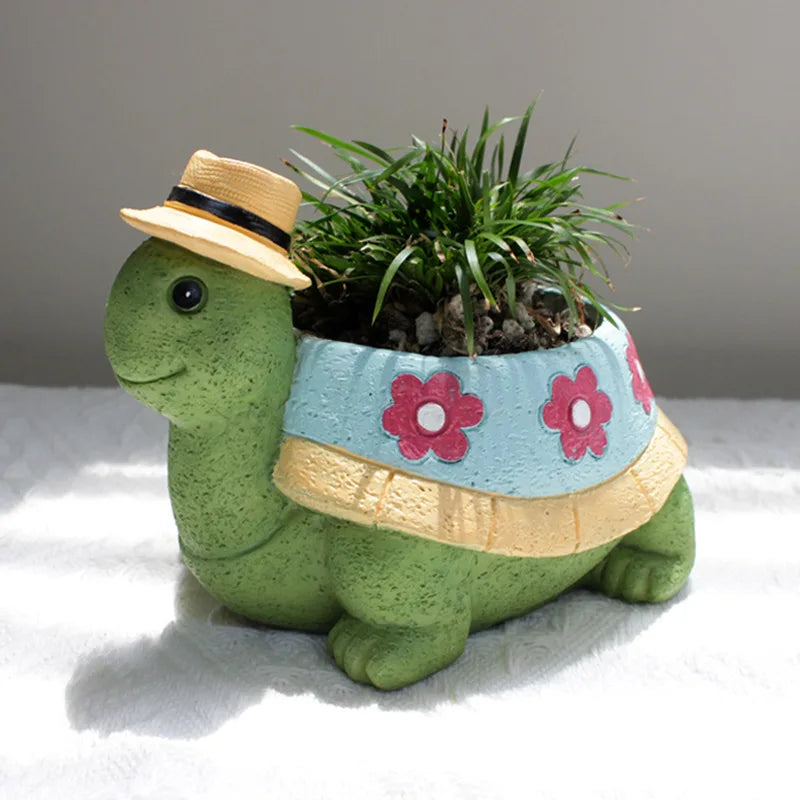 Cartoon Tier Sukkulenten Blumentopf – Niedlicher Schildkröten Pflanztopf | Desktop Wohndeko Ornament Garten Pflanzgefäß Kaufschwan®
