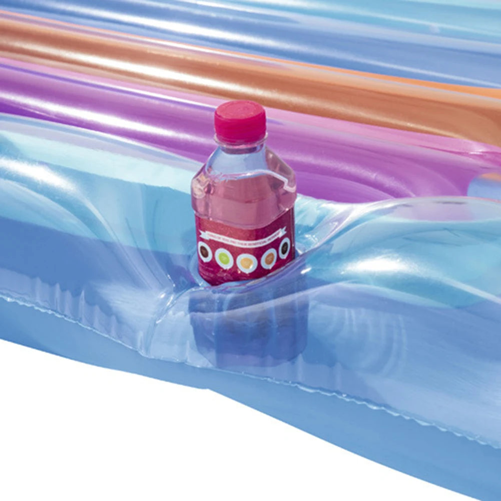 Aufblasbarer Schwimmstuhl mit Armlehne – Schwimmring mit Rückenlehne & Getränkehalter | Pool-Lounge-Sitz Kaufschwan®
