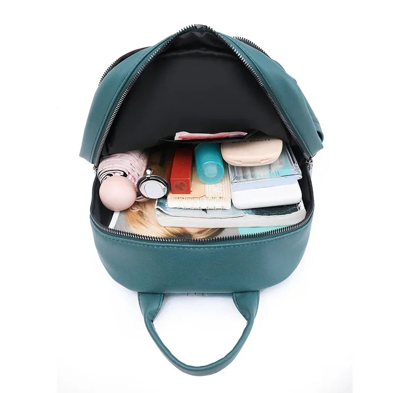 Damen Rucksack aus Weichem Leder | Casual Reise- & Outdoor-Tasche | Frühling & Sommer Modetrend | PU Einfarbig Freizeit Schultertasche Kaufschwan®