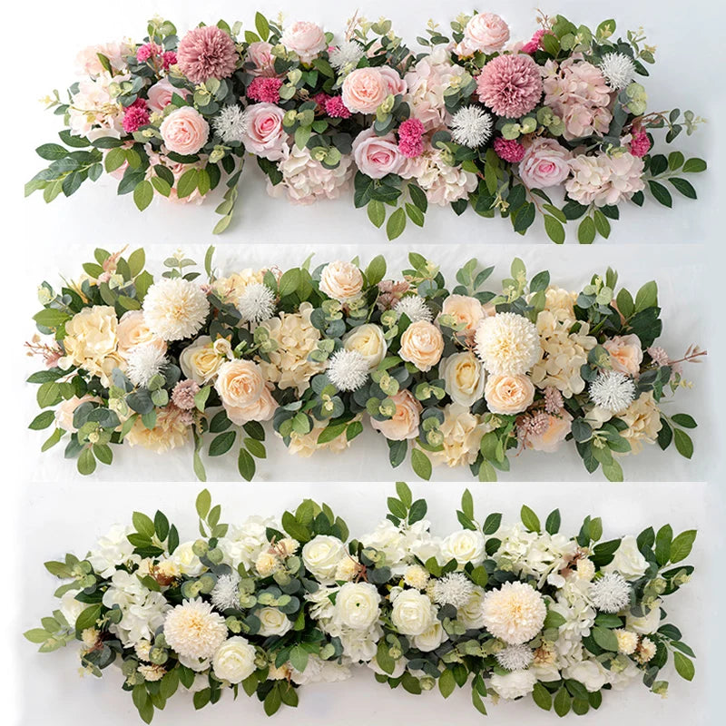 100cm Luxus Künstliche Weiße Rosen – Elegantes Kunstblumen-Arrangement für Hochzeitstische, Rückwände, Bögen & Bühnen Dekoration Kaufschwan®