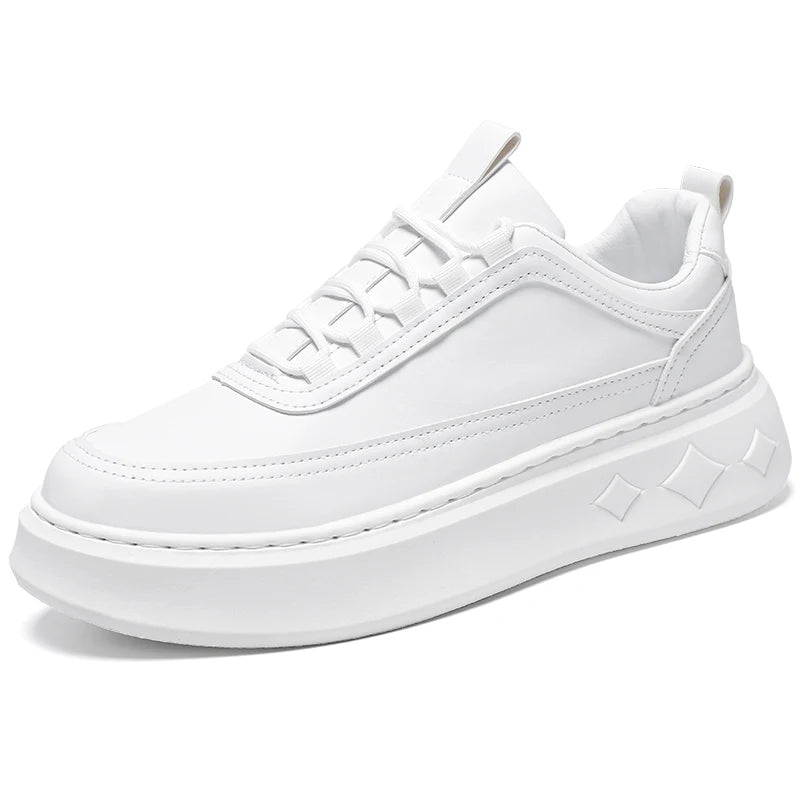 Modische Weiße Herren Sneaker – Plattform Sportschuhe für Outdoor Running | Atmungsaktive Leichte Laufschuhe mit Höheneffekt Kaufschwan®