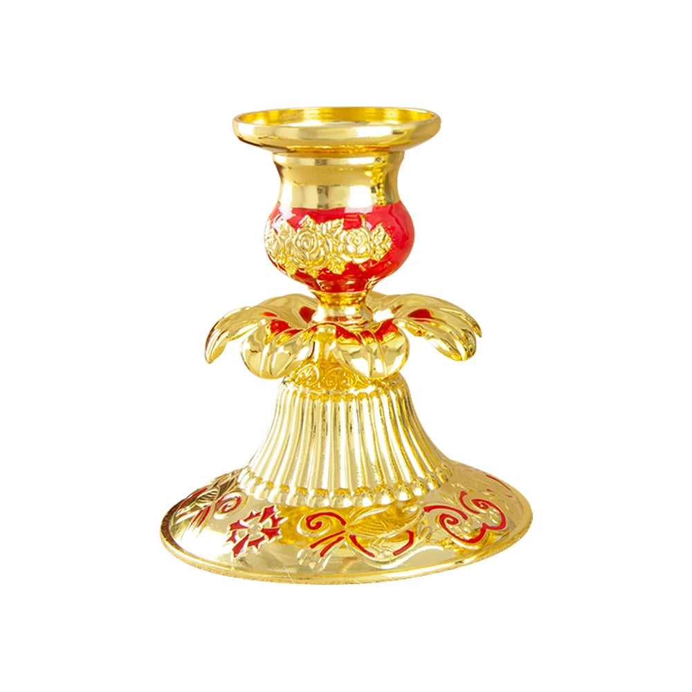 Orthodoxer Kerzenhalter – Handgefertigter Komposit Kerzenständer für Zuhause, Villa, Wohnzimmer & Party Dekoration Kaufschwan® Rot - S