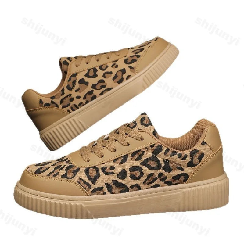 Frühling Damen Sneaker mit Leopardenmuster – Retro Chunky Casual Schuhe | Bequemes Flach-Design & Vielseitige Mode Kaufschwan®