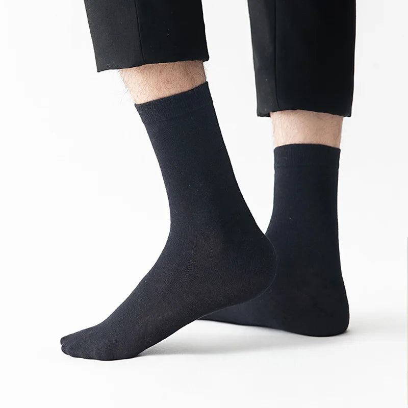 10 Paare Herren Kammbaumwollsocken | Schwarze Freizeit- & Businesssocken Atmungsaktiv Hochwertig Kaufschwan®