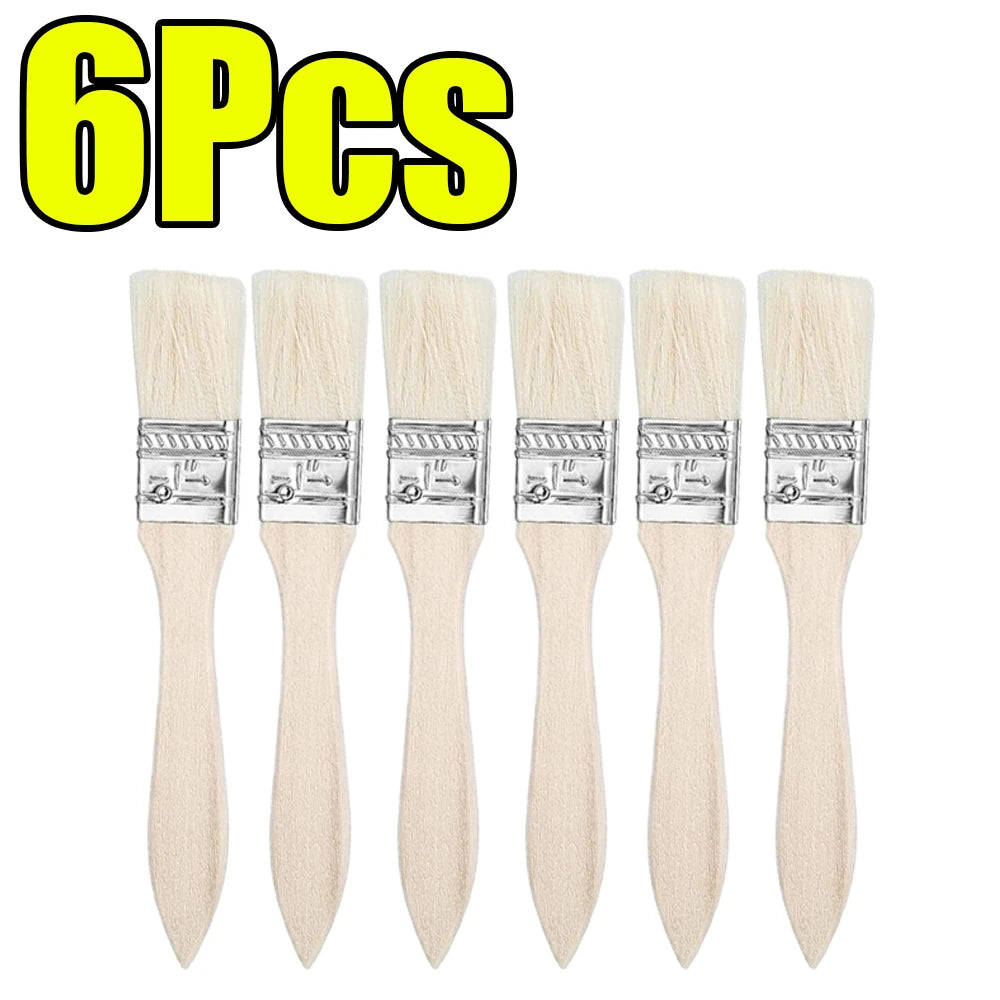 Holzgriff Mehrzweck Pinsel – BBQ, Mal- und Bastelwerkzeug Kaufschwan® 6 Stück
