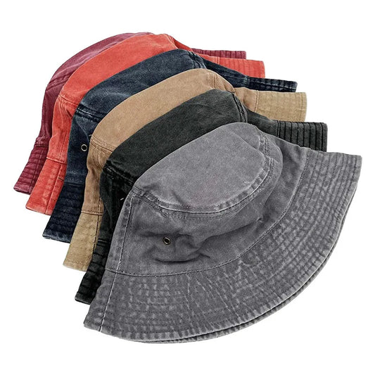 Unisex Baumwoll Anglerhut – Sommerhut aus gewaschenem Jeansstoff für Damen, Outdoor & Reise, Sonnenschutz Kaufschwan®