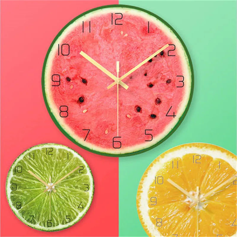 Zitrus Früchte Wanduhr – Leise Quarz Küchen Deko Uhr Kaufschwan®