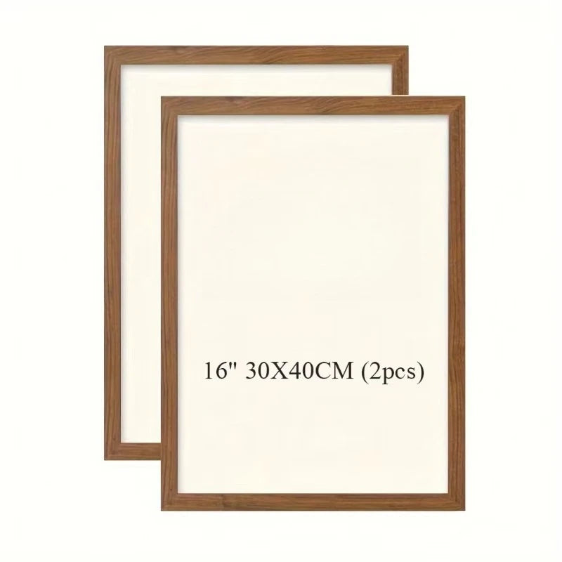 Vintage Holz Bilderrahmen Set – Wandmontage Galerie Rahmen für Wohnraum Dekoration Kaufschwan® Braun 16in 2 Stück