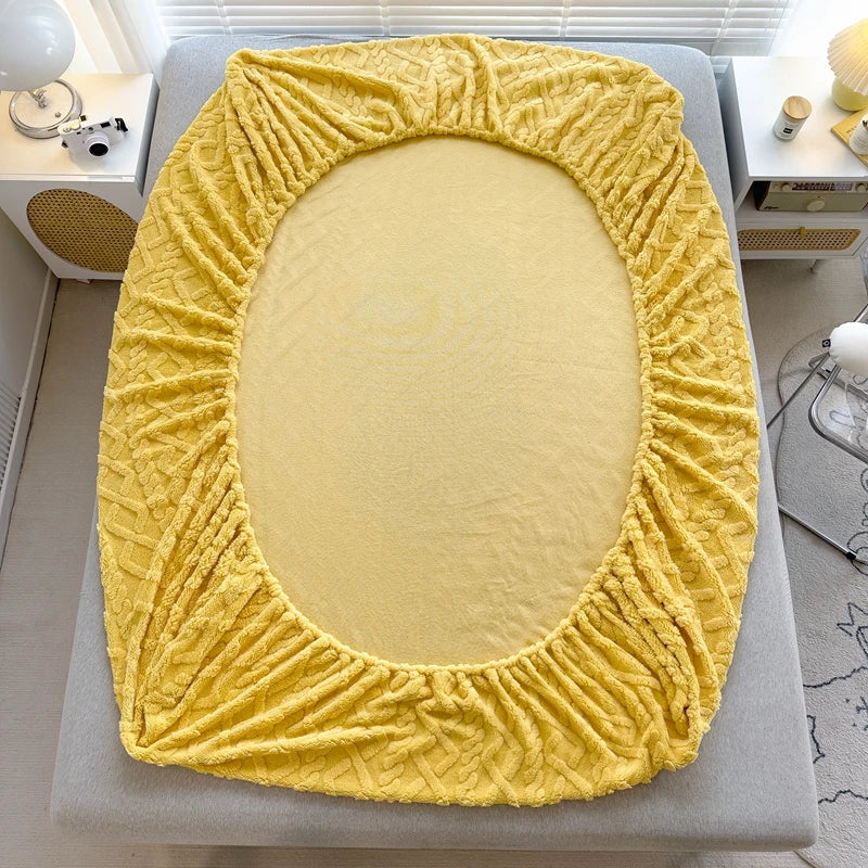 3D Prägung Samt Matratzenschoner – Verdicktes Winter Warm Spannbettlaken & Matratzenschutz