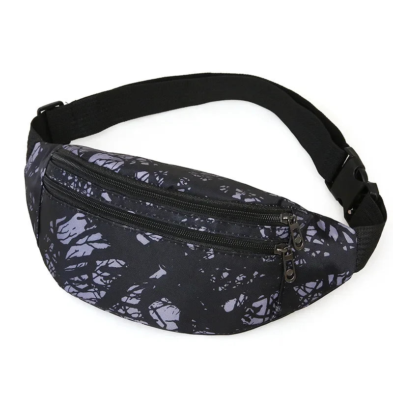 Bunte Feder Design Gürteltasche – Damen & Herren Sport Fanny Pack | Crossbody Brusttasche, Handy Tasche & Multifunktion Hüfttasche Kaufschwan® Schwarz