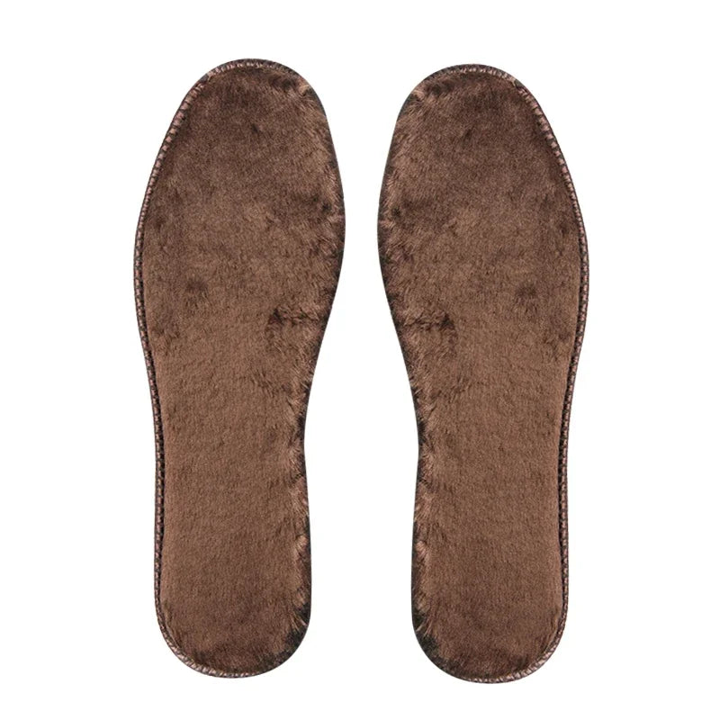 Warme Einlegesohlen – Dicke Kunstfell Plüschsohlen | Unisex Winter Thermo Einlagen Kaufschwan® Braun 35 (225mm)