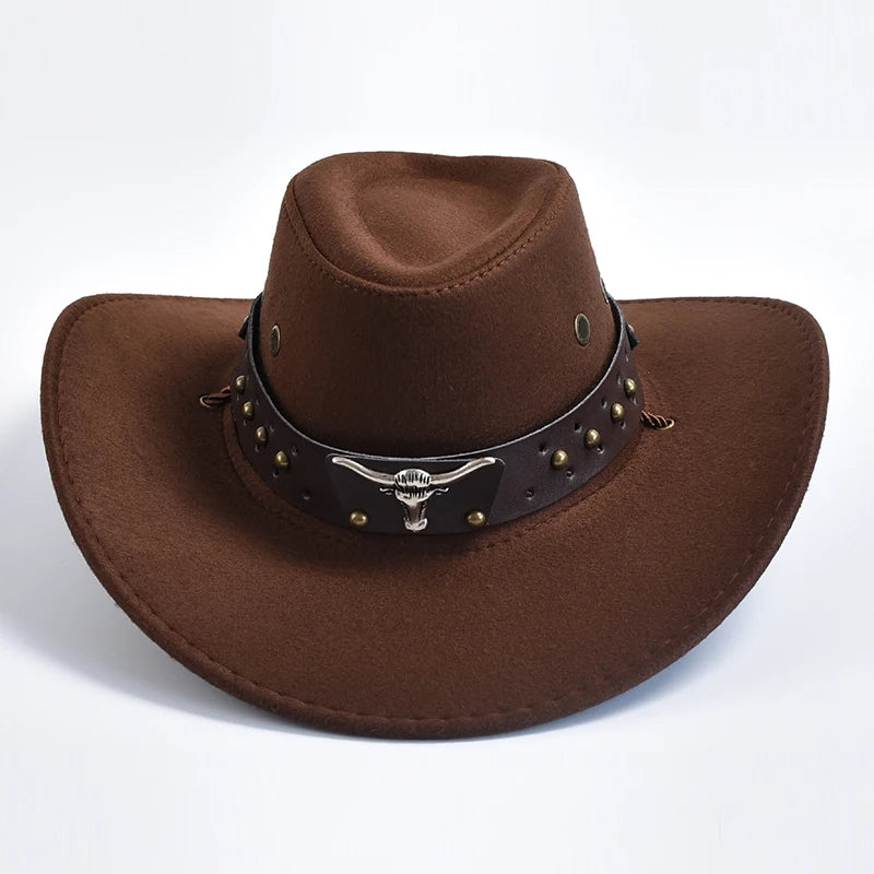 Künstlicher Wildleder Western Cowboy Hut – Vintage Großkrempe Gentleman & Cowgirl Jazz Hut, Feiertage, Party & Cosplay Kaufschwan®