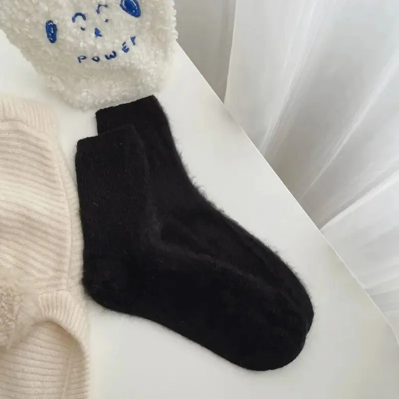 1-12 Paare Damen Herbst Winter Dicke Warme Mittellange Socken | Modische Macaron Farbige Flauschige Bequeme Freizeit Socken Kaufschwan®