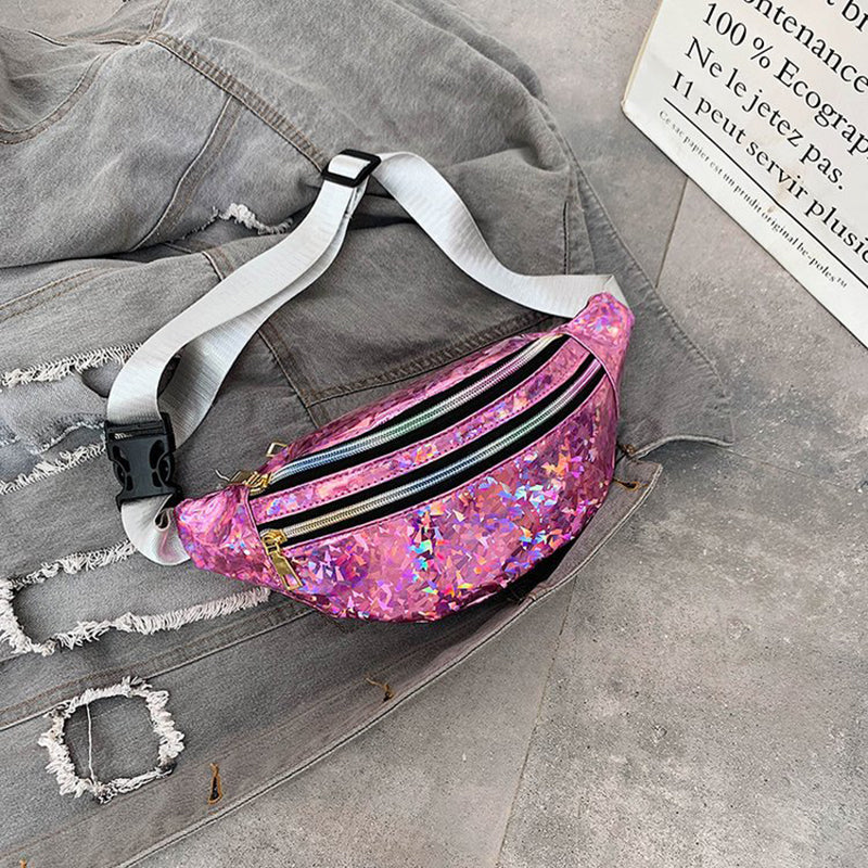 Holografische Gürteltasche – Laser PU Leder Hüfttasche | Reise Bum Bag, Crossbody Schultertasche für Damen & Mädchen Kaufschwan®