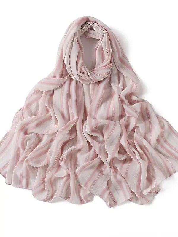 Sommer Boho Chiffon Hijab – Leopard & Aquarell Muster | Ultraleichter Atmungsaktiver Muslimischer Schal für Strand & Reisen Kaufschwan® Hellrosa