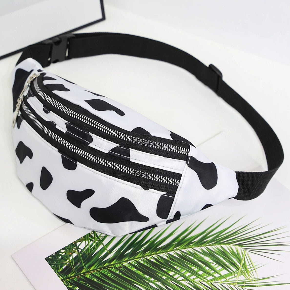 Kuhmuster Gürteltasche – Modische Damen Fanny Pack | Crossbody Messenger Bag, Sport Brusttasche & Reise Hüfttasche Kaufschwan® Kuh-Muster