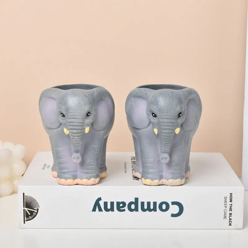 Elefanten Vase – Einzigartige & Lustige Deko Vase | Wohnzimmer Esstisch Büro Bücherregal Vase & Stiftehalter Kaufschwan®