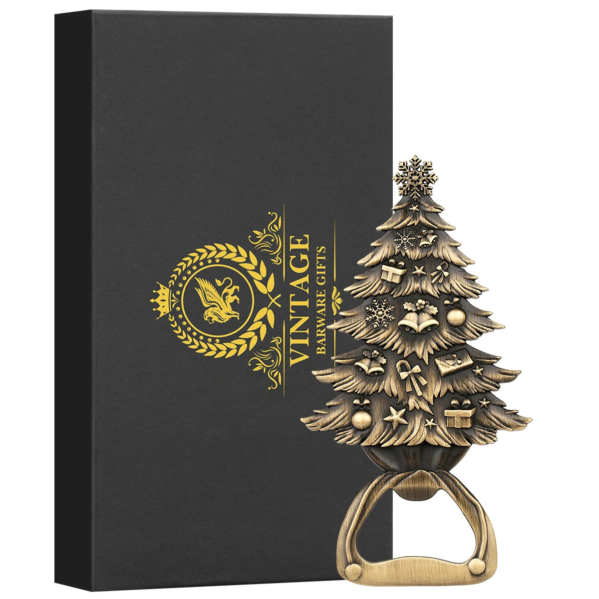 Weihnachtsbaum Flaschenöffner – Bronze/Grau/Gold Geschenk für Männer & Vater Kaufschwan® Bronze mit Box